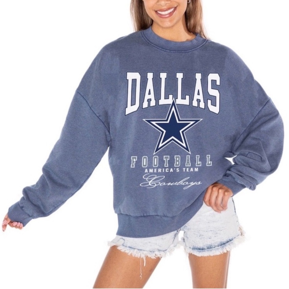 Dallas Cowboys NFL Game Couture Blue Oversized Sweatshirt Size XL